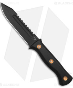 Boker Plus Pilot Knife Fixed Blade Black G-10 (5.3" Black Serr D2) 02BO074
