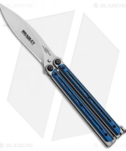Bradley Kimura Butterfly Balisong Knife Black/Blue G-10 (3.9" Bead Blast)