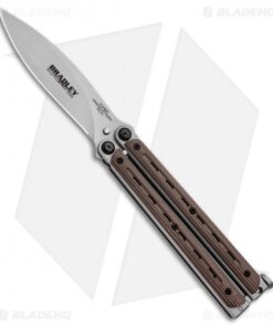 Bradley Kimura Butterfly Balisong Spear Point Knife Brown G-10 (3.9" Bead Blast)