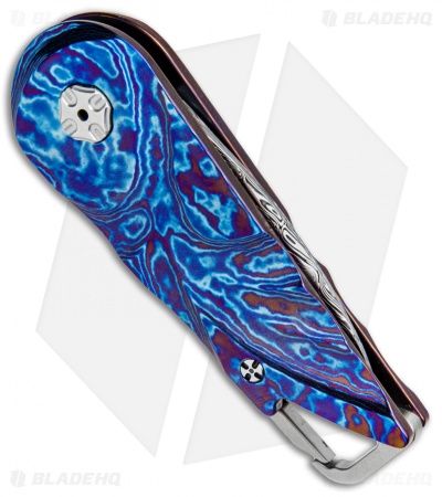 Brian Tighe Custom Tighe Nee Automatic Knife Timascus (1.9" Damasteel) - Image 3