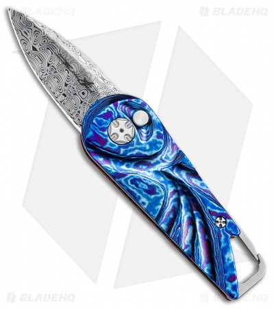 Brian Tighe Custom Tighe Nee Automatic Knife Timascus (1.9" Damasteel)