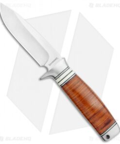 Browning Out Last Fixed Blade Knife Brown Leather (4" Satin)