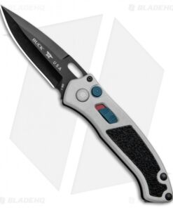 Buck Impact Automatic Knife Armor Crushed Silver (3.125" Black) 0898GYS1
