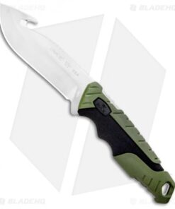 Buck Pursuit Large Guthook Fixed Blade Knife Green GFN (4.5" Satin) 0657GRG