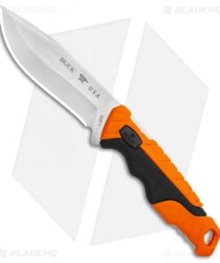 Buck Pursuit Pro Small Fixed Blade Knife Black/Orange (3.75" Satin)