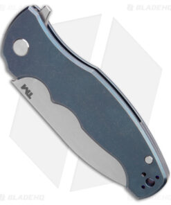 Alternative view of B'yond EDC River Wolf Frame Lock Knife Blue Titanium (4" SW) Blade HQ Exclusive