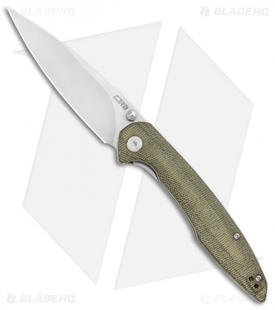 CJRB Cutlery Centros Liner Lock Knife Green Canvas Micarta (3.6" Stonewash)