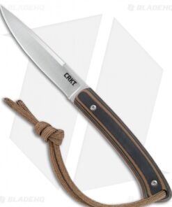 CRKT Folts Biwa Fixed Blade Knife Brown/Black G-10 (3" Satin)