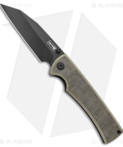 Chaves Sangre 229 Wharncliffe Frame Lock Knife Green Micarta (3.75" Black M390)