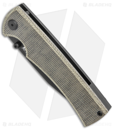 Chaves Sangre 229 Wharncliffe Frame Lock Knife Green Micarta (3.75" Black M390) - Image 2