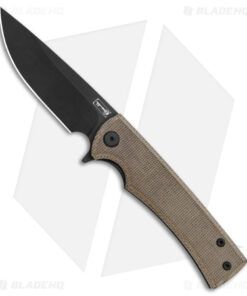 Chaves Liberation Street Drop Point Frame Lock Knife Green Micarta (3.4" Black)