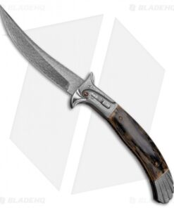 Chuck Gedraitis Alicanto Eagle Automatic Knife Mammoth Ivory (4.75" Damascus)