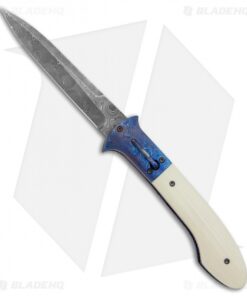 Chuck Gedraitis Phoenix Automatic Knife Ivory G-10/Timascus (4.25" Damascus)