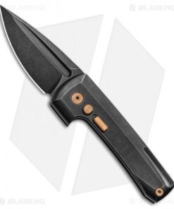 D Rocket Design Harlock Automatic Knife Black Titanium (2" Black)