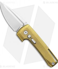 D Rocket Design Harlock Automatic Knife Gold Titanium (2" Satin)
