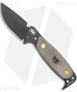 DPx Gear HEST Original Fixed Blade Knife Green Micarta (3.75" Black)