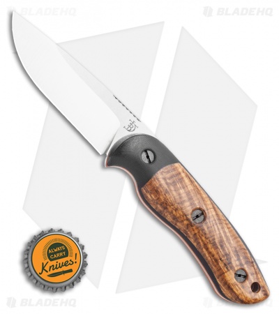 Dark Timber Knives Bushy Knife Black Micarta / Black Ash Burl (4" Satin) - Image 4