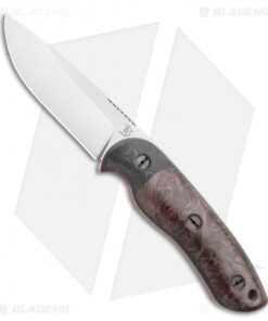 Dark Timber Knives Bushy Knife Dark Maple Burl Black / Green Micarta (4" Satin)