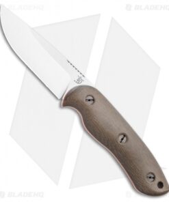 Dark Timber Knives Bushy Knife Green Micarta Orange Liners (4" Satin)