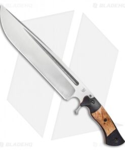 Dark Timber Knives Devil's Horn Knife Black Mi. / Ash Burl Wood (11.8" Two-Tone)