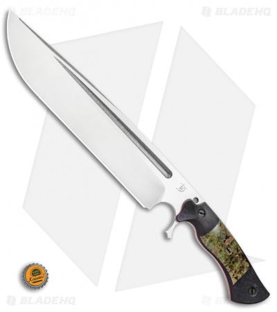 Dark Timber Knives Devil's Horn Knife Black Mi. / Green Maple (11.8" Two-Tone) - Image 4