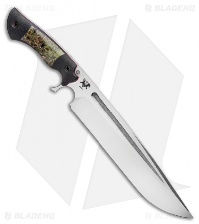 Dark Timber Knives Devil's Horn Knife Black Mi. / Green Maple (11.8" Two-Tone) - Image 2