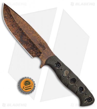 Dawson Knives Big Bear Fixed Blade Knife Tan/Black G-10 (5.75" Copper) - Image 4