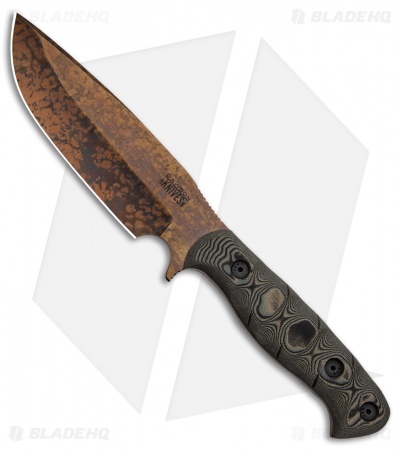 Dawson Knives Big Bear Fixed Blade Knife Tan/Black G-10 (5.75" Copper)