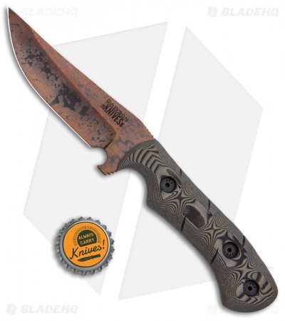 Dawson Knives Copper Canyon Fixed Blade Knife Tan/Black G-10 (4.13" Copper) - Image 4