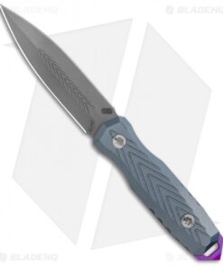 EOS Mini Thresher Fixed Blade Knife Gray/Purple (3.6" SW) w/ Custom Sheath