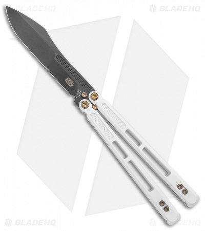 EOS Trident Balisong Butterfly Knife Stormtrooper White Ti (4.5" Black DLC)