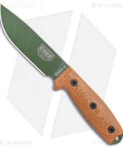 ESEE Knives ESEE-4POD-011 Fixed Blade Knife 3D Natural Micarta (4.5" OD Green)