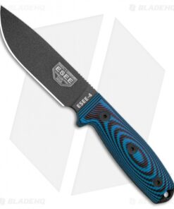 ESEE Knives ESEE 4 Fixed Blade Knife Blue/Black 3D G-10 (4.5" Black)