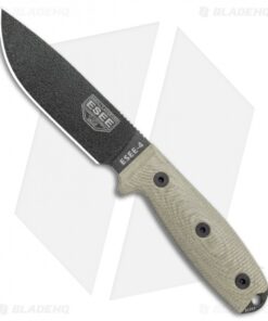 ESEE Knives ESEE-4PB-017 Fixed Blade Knife Natural 3D Micarta (4.5" OD Green)