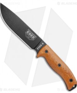 ESEE Knives ESEE-6PB-011 Fixed Blade Knife Natural 3D Micarta (6.5" Black)