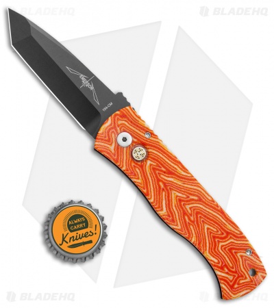 Emerson Pro-Tech CQC-7 Automatic Knife Orange Grain Micarta (3.25" Black) - Image 4
