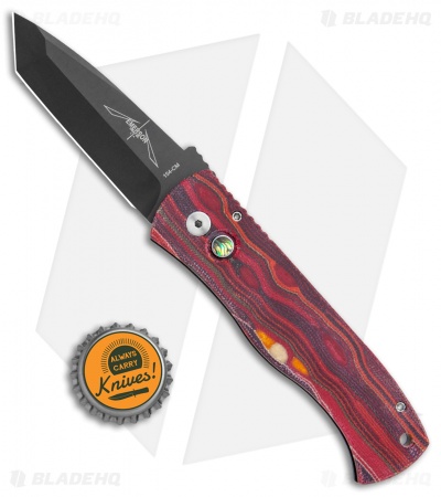 Emerson Pro-Tech CQC-7 Automatic Knife Red Grain Micarta (3.25" Black) - Image 4