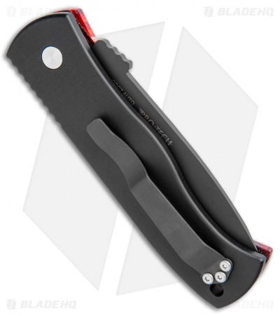 Emerson Pro-Tech CQC-7 Automatic Knife Red Grain Micarta (3.25" Black) - Image 3