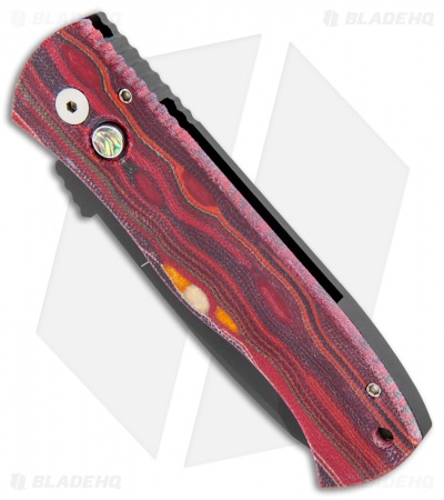 Emerson Pro-Tech CQC-7 Automatic Knife Red Grain Micarta (3.25" Black) - Image 2
