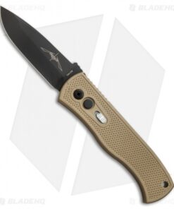 Pro-Tech Emerson CQC7-A Spear Point Auto Knife Tan w/ Knurl (3.25" Black)