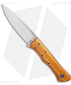 Fiddleback Forge Barracuda Fixed Blade Knife Dyed Curly Oak Wood (4.1" Satin)