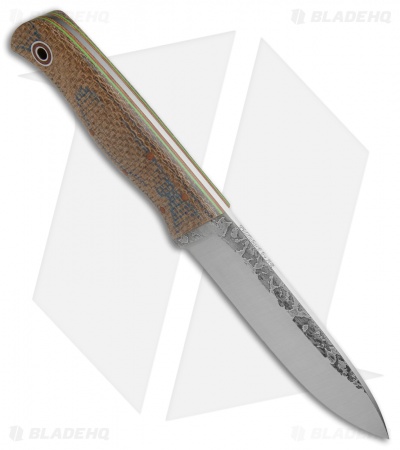 Fiddleback Forge Bushcrafter Sr. Fixed Blade Knife Coffee Burlap (4.875" Satin) - Image 2
