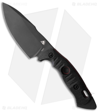 Fobos Knives Alaris 3V Fixed Blade Knife Black/Red Micarta (5" Black)