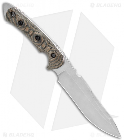 FOBOS Tier1-C Fixed Blade Knife Camo Canvas Micarta/White Liner (6.5" SW) - Image 2