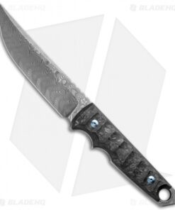 Fox Knives Ryu Fixed Blade Knife Marble Carbon Fiber (5.3" Damascus) 02FX746