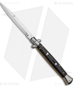 Frank B 11" Italian Stiletto Bayonet Automatic Knife Ebony Wood (5" Satin)