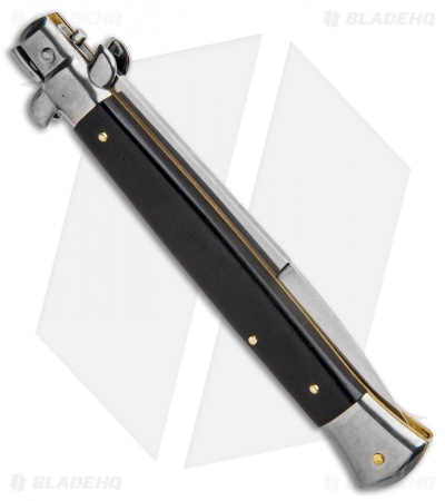 Frank B 11" Italian Stiletto Bayonet Automatic Knife Ebony Wood (5" Satin) - Image 3