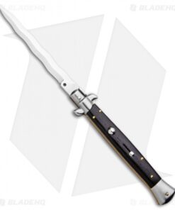 Frank B 11" Italian Stiletto Kris Automatic Knife Ebony (5" Polish)
