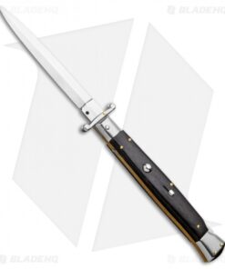Frank B 11" Italian Stiletto Swinguard Automatic Ebony (5" Satin Dagger)