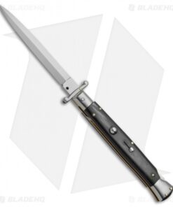 Frank B 11" Italian Stiletto Swinguard Automatic Dark Horn (5" Satin Dagger)